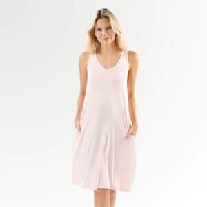 Faceplant Dreams Bamboo V-Neck Nightgown -- Blush Pink, Small NWOT